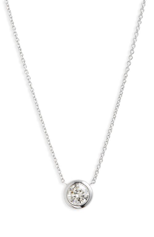 Roberto Coin Diamond Bezel Necklace in White Gold at Nordstrom, Size 16 In