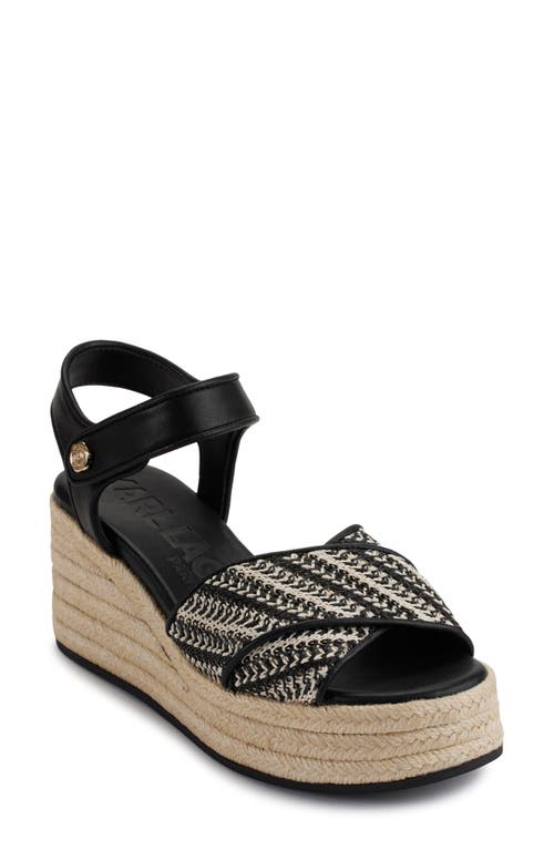 Shop Karl Lagerfeld Paris Celeste Platform Wedge Sandal In Black/cream