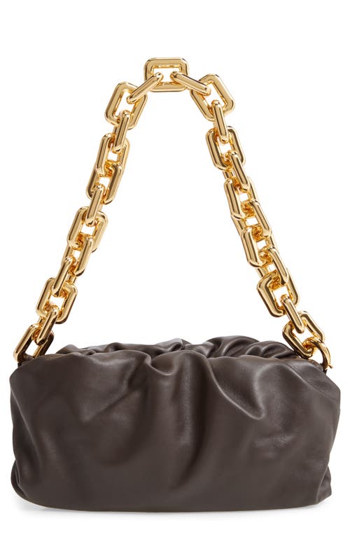 Bottega Veneta The Chain Pouch Leather Shoulder Bag in 2132 Fondente-Gold