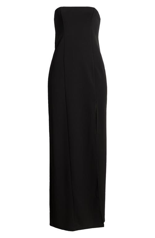 Lulus Elevated Element Strapless Gown In Black/white