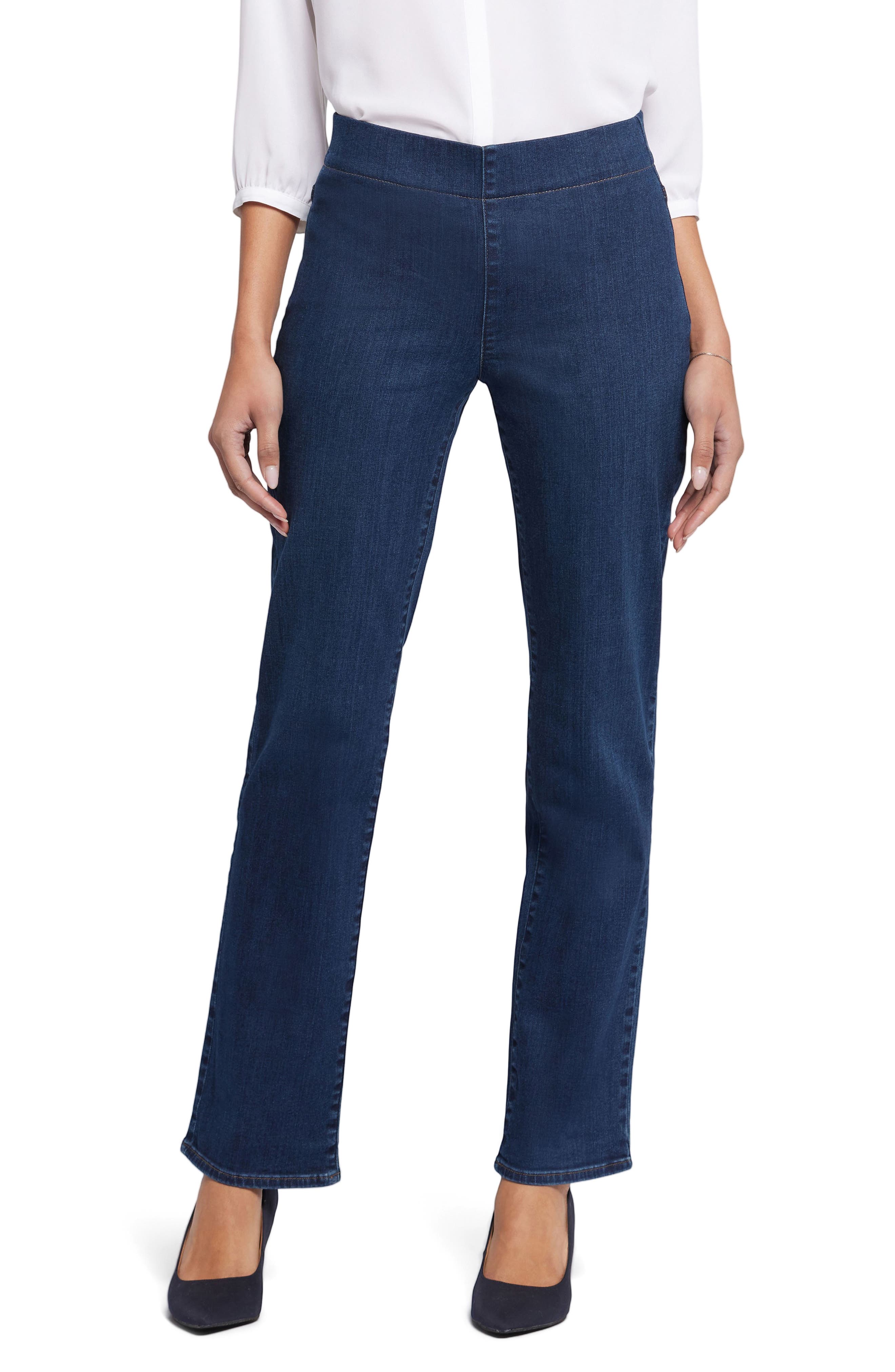 NYDJ Bailey Pull-On Relaxed Straight Leg Jeans in Palace