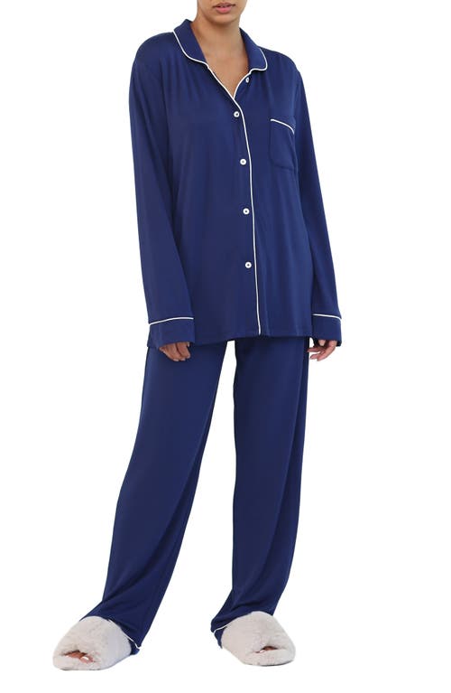 Papinelle Kate Long Sleeve Pajamas Navy at Nordstrom,