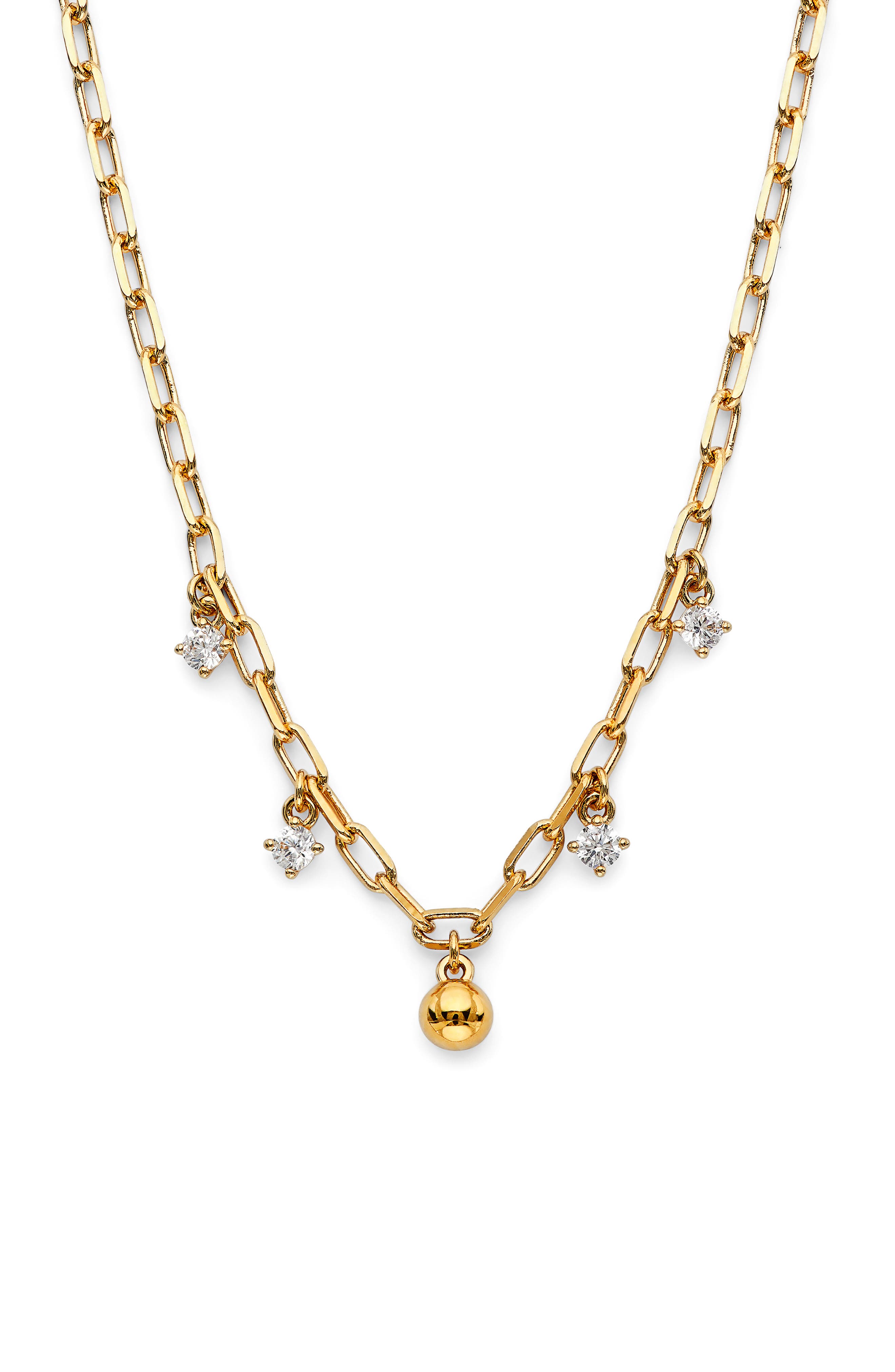 Ajoa Lala Ball Station Chain Link Necklace In Gold