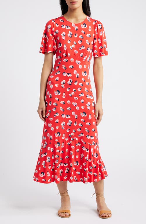 Boden Felicity Jersey Maxi Dress Flame Scarlet, Botanical Petal at Nordstrom,