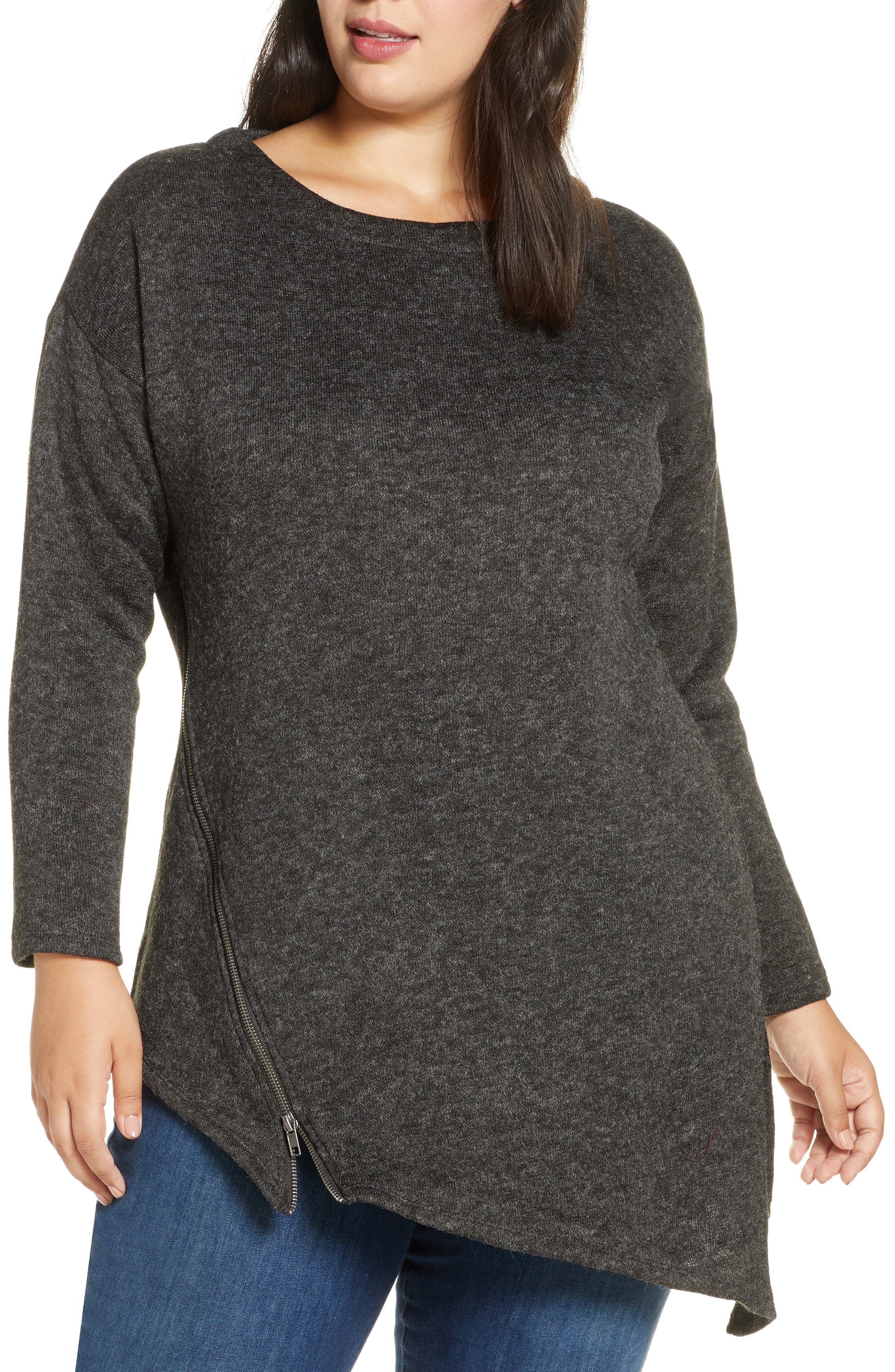 rachel roy zip asymmetrical sweater