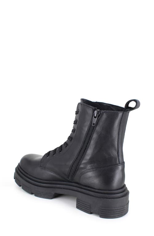 Shop Ziginy Brunella Water Resistant Platform Combat Boot In Black