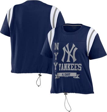 New York Yankees Women's Plus Size Colorblock T-Shirt - White/Navy