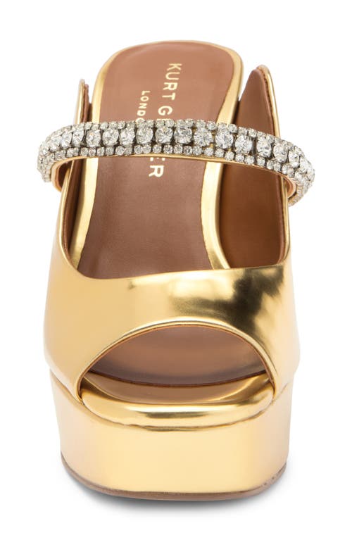 Kurt Geiger London Duke Platform Peep Toe Mule In Gold
