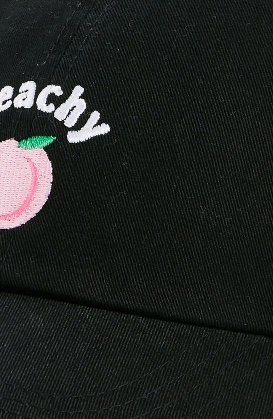 Shop David & Young Peachy Adjustable Cotton Baseball Cap In Black