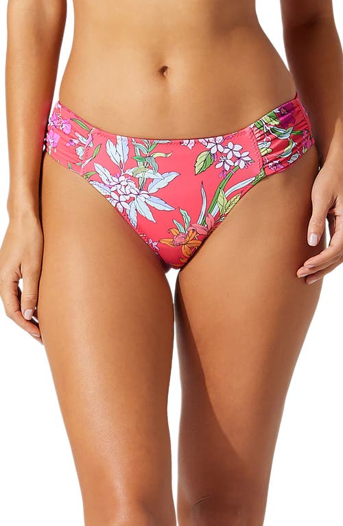 Tommy Bahama Summer Floral Reversible Hipster Bikini Bottoms In Red