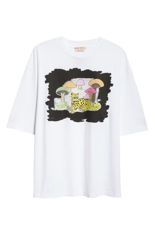 Marni Wildcat Cotton Graphic T-Shirt Lily White at Nordstrom, Us