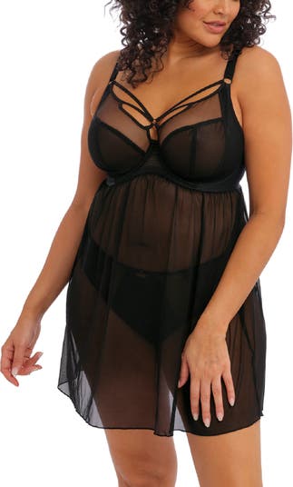 Sachi Babydoll by Elomi - CLOTHING-OTHER : Avokado - Lingerie & Swimwear  for women with bigger boobs - Elomi AW18 Black