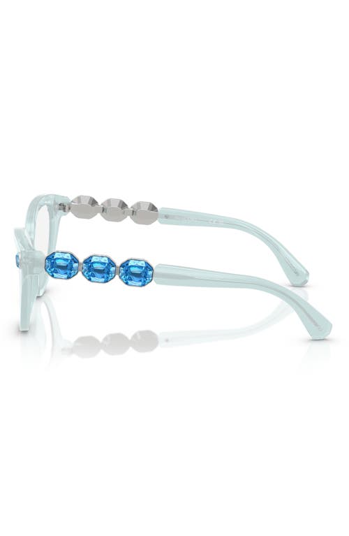 Swarovski 53mm Cat Eye Optical Glasses In Blue White