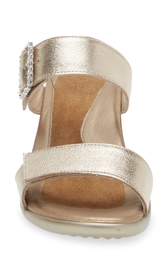 Shop Naot Recent Slide Sandal In Radiant Gold Leather