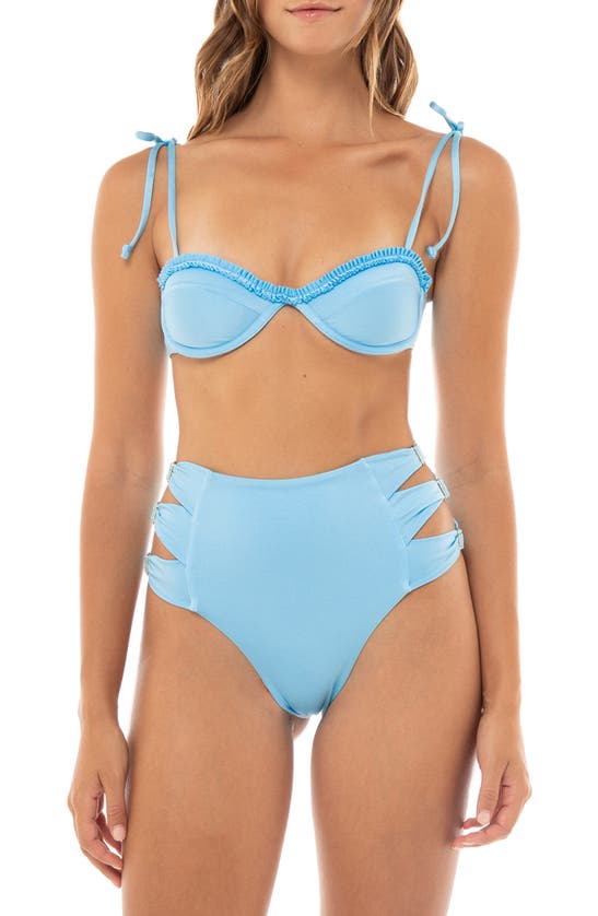 Shop Agua Bendita Willa Seed High Waist Bikini Bottoms In Blue