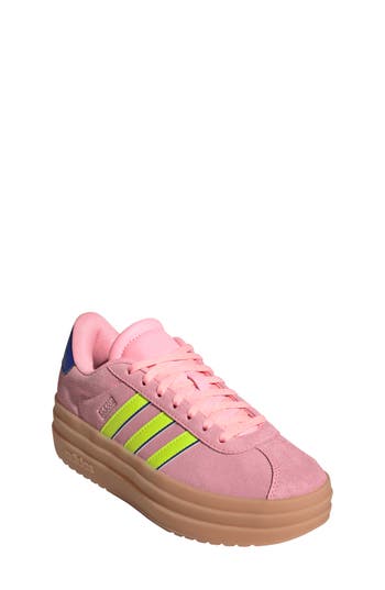 Adidas Originals Adidas Kids' Vl Court Bold Lifestyle Sneaker In Pink/lemon/lucid Blue