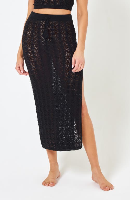 Shop L*space Lspace Sweet Talk Open Stitch Cover-up Midi Skirt In Black