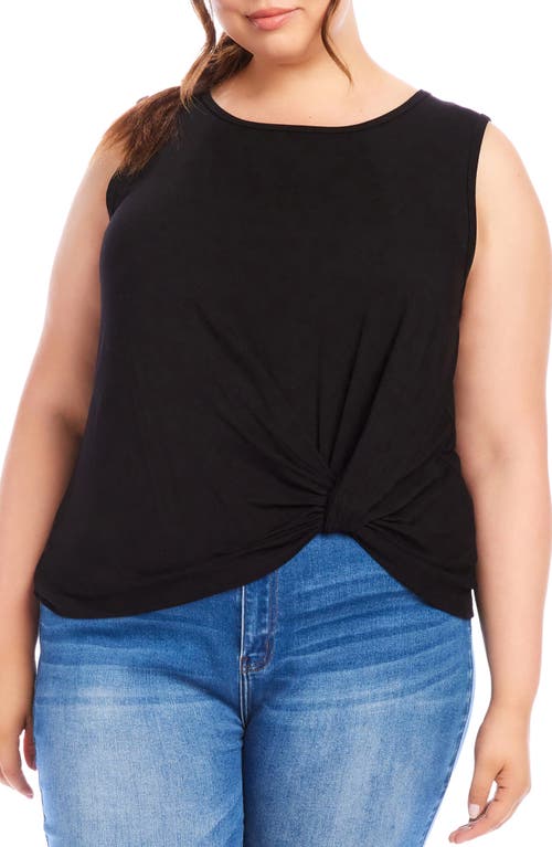 Knotted Stretch Jersey Shell in Black