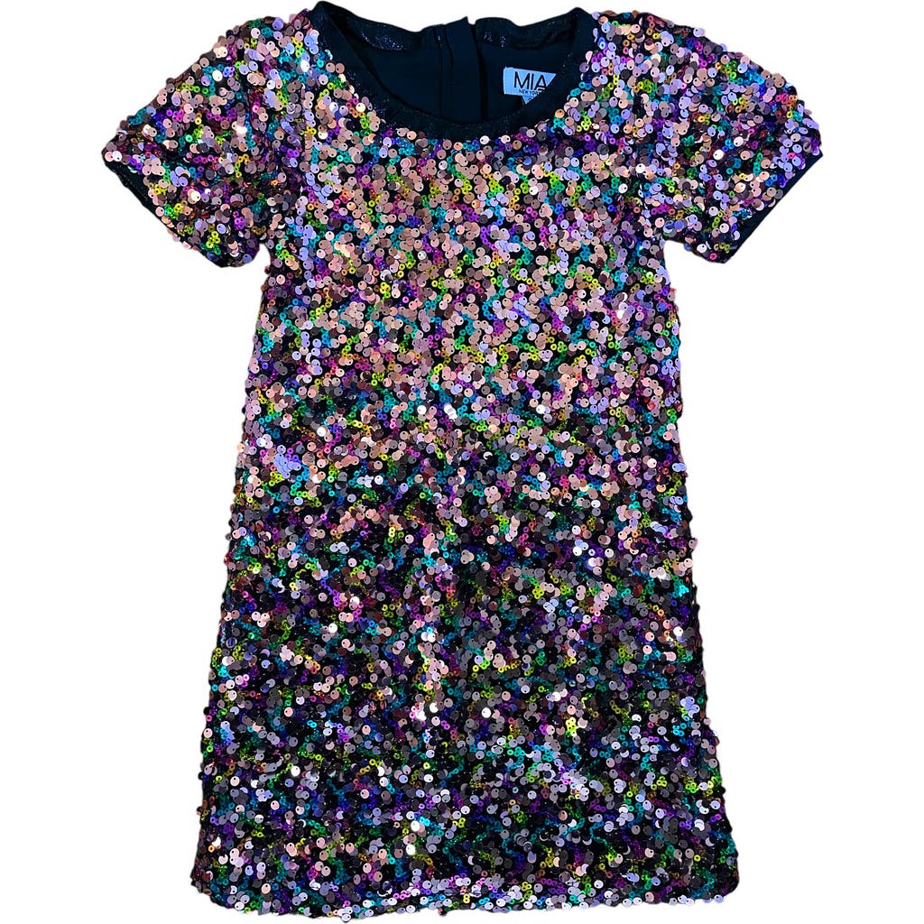 Mia New York Kids' Sequin Party Dress In Purple Multi Sequin