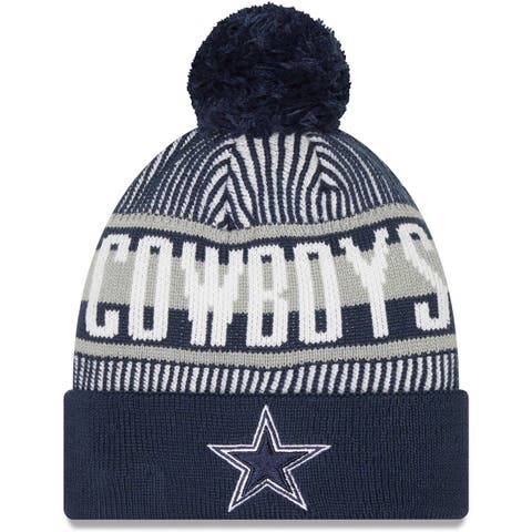 Dallas Cowboys New Era Retro Cuffed Knit Hat with Pom - Cream