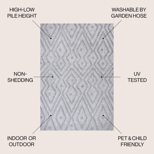 Jonathan Y Balansat Moroccan Diamond Indoor/outdoor Area Rug In Light Gray
