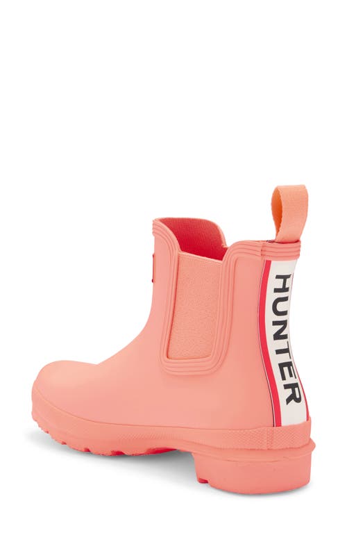 Hunter Original Waterproof Chelsea Rain Boot In Orange Flair/white Multi