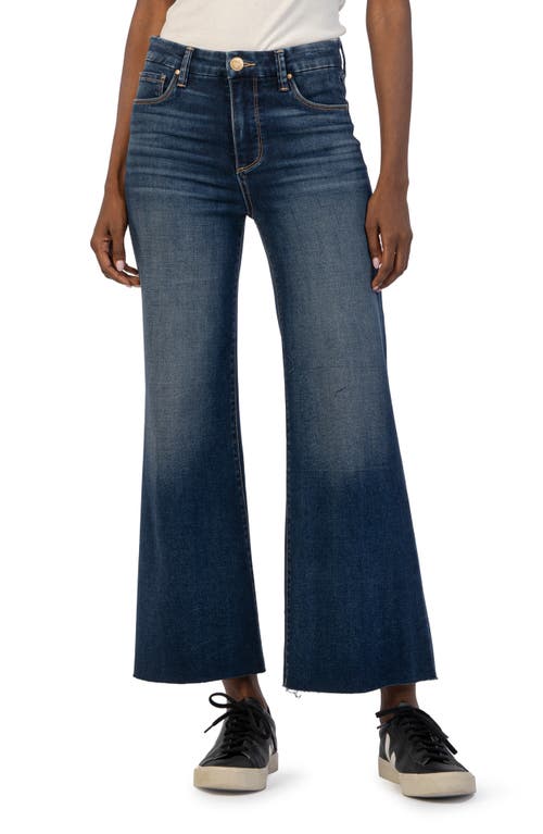 KUT from the Kloth Meg Fab Ab High Waist Raw Hem Ankle Wide Leg Jeans in Yield at Nordstrom, Size 4