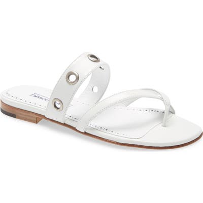 Manolo Blahnik Susoch Thong Sandal, White