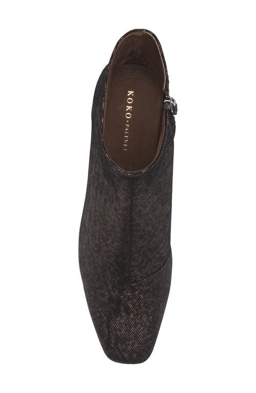 Shop Koko + Palenki Tali Bootie In Brown Shimmer Leather