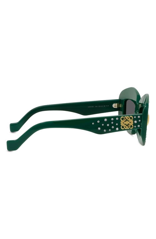 Shop Loewe Anagram 49mm Rectangular Sunglasses In Shiny Dark Green/smoke