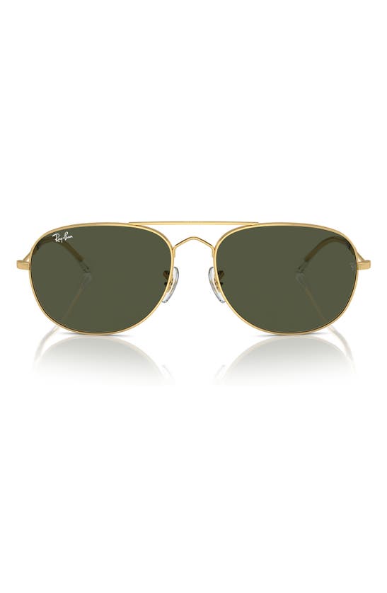 Ray Ban Bain Bridge 60mm Pillow Aviator Sunglasses In Gold Flash