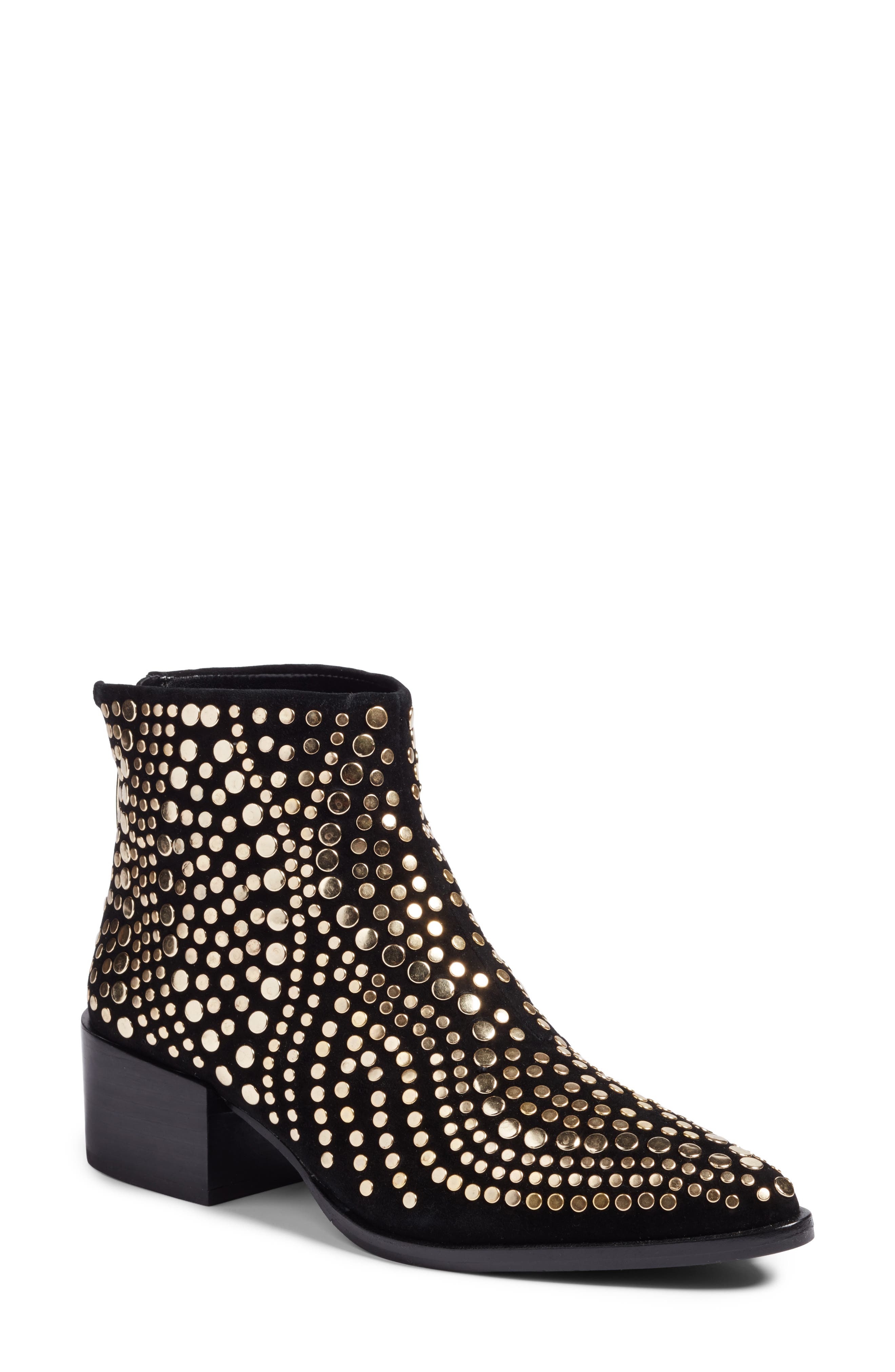 studded pointed toe booties