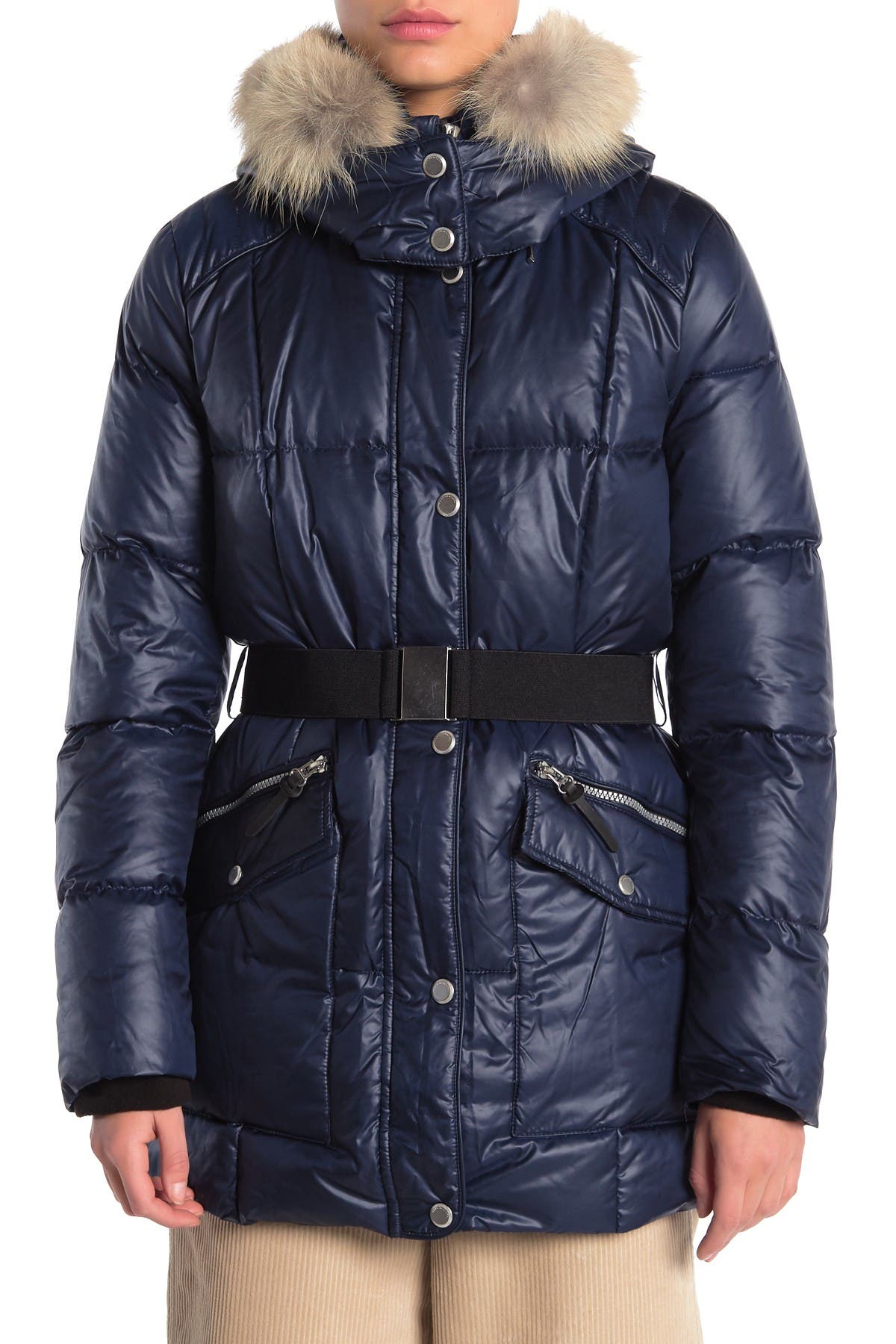 andrew marc fur trim puffer coat