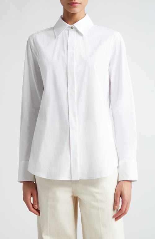Max Mara Studio Frine Button-Up Shirt Optical White at Nordstrom,