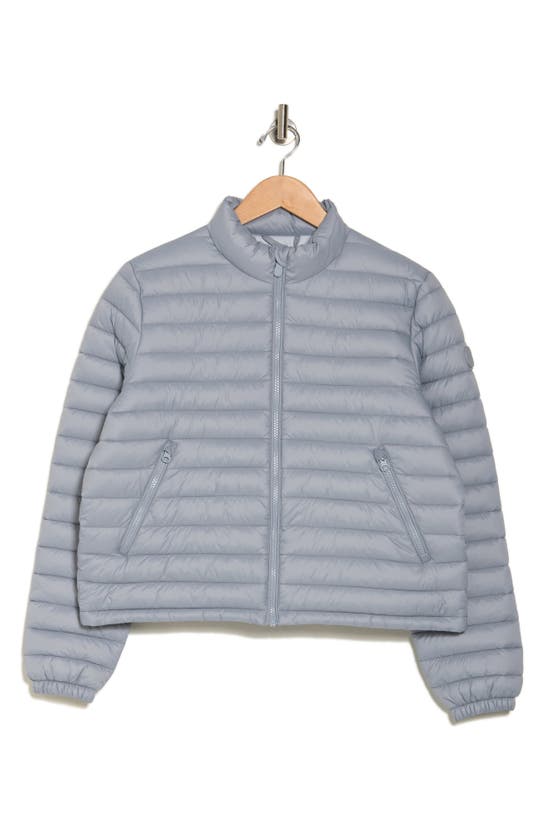 Shop Save The Duck Neha Channel Quilt Puffer Jacket In Rain Grey