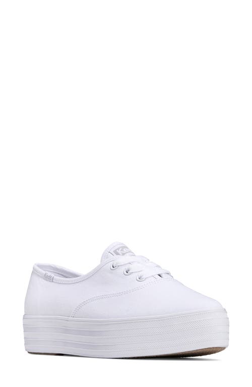 ® Keds Point Platform Sneaker in White Canvas