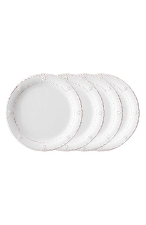 Juliska Berry & Thread Melamine Dessert/salad Plates, Set Of 4 In Whitewash