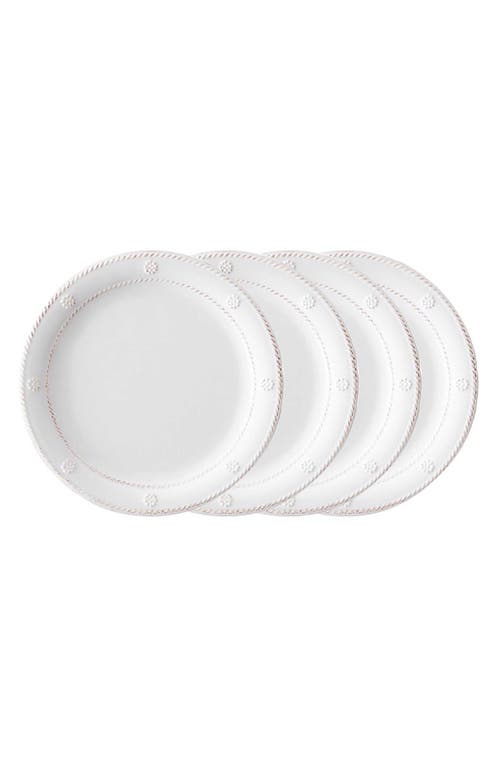 Shop Juliska Berry & Thread Set Of 4 Melamine Dessert Plates In Whitewash