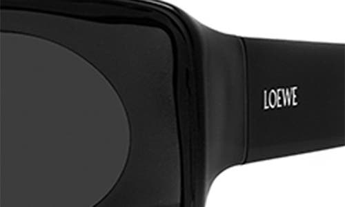 Shop Loewe X Paula's Ibiza 49mm Rectangular Sunglasses In Shiny Black/smoke