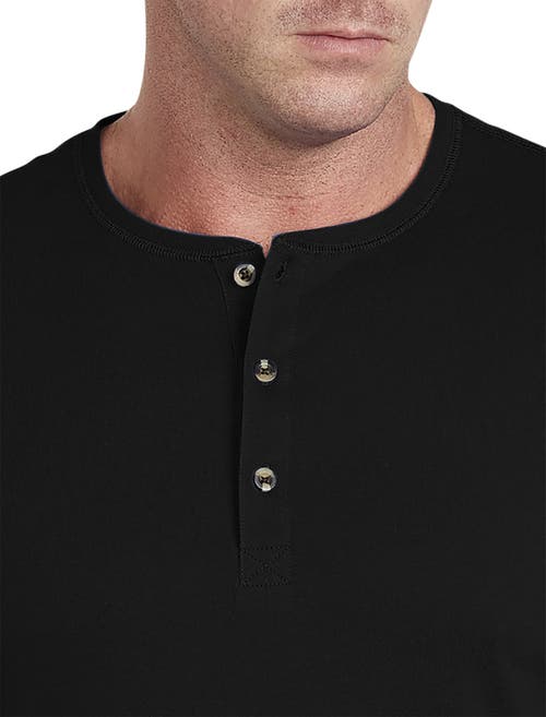 Shop Harbor Bay By Dxl Wicking Jersey Henley Shirt In Black