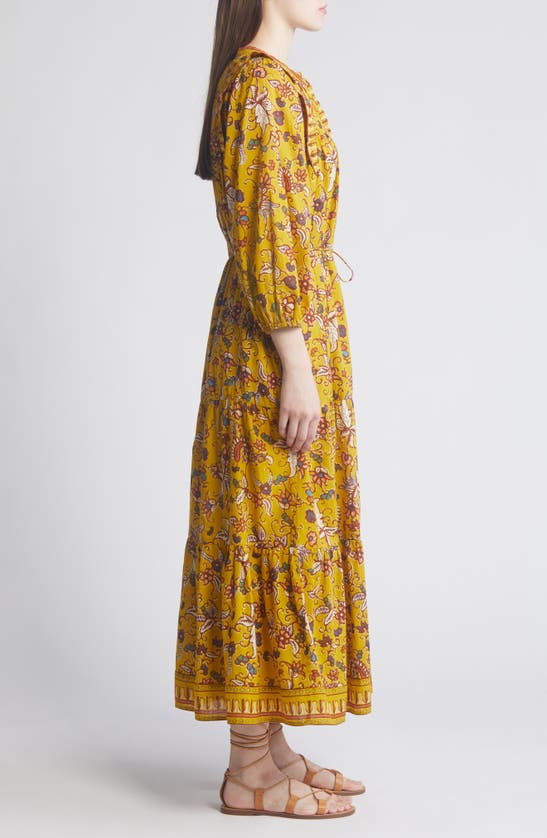 Shop Cleobella Dinah Floral Long Sleeve Organic Cotton Voile Dress In Evora Print