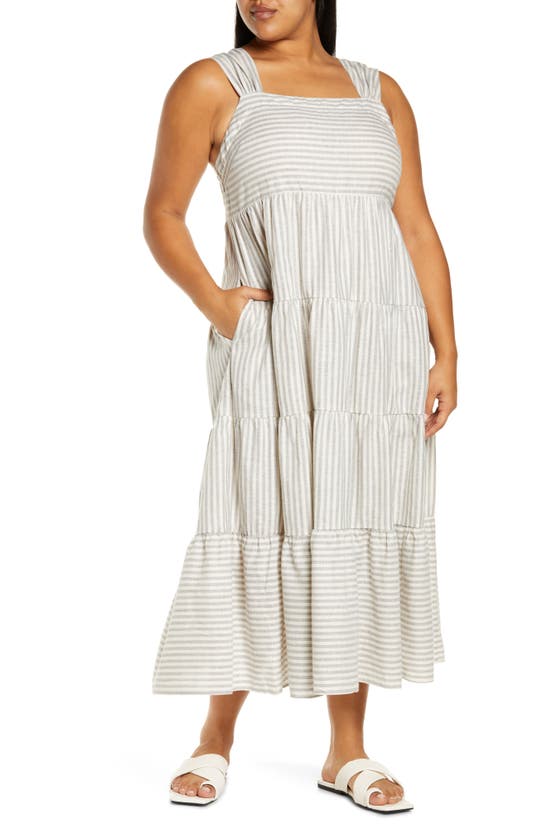 chinese dress ladies Madewell Women's Stripe Tiered Maxi Dress, Blue/White Stripe, 6 at Amazon  Women's Clothing store
