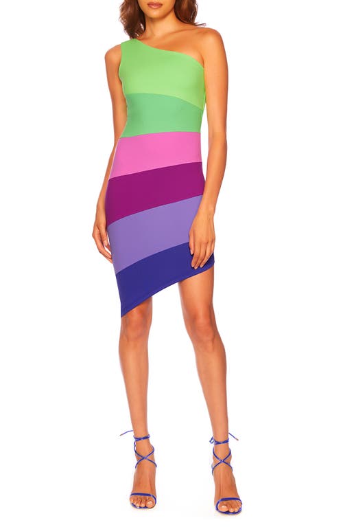 Susana Monaco Colorblock One-Shoulder Body-Con Dress Maldives at Nordstrom,