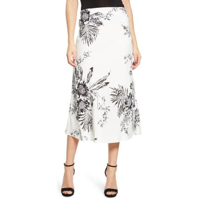 Leith Bias Cut Midi Skirt, Ivory