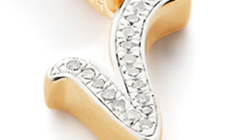 Monica Vinader Diamond Alphabet Pendant Necklace In 18ct Gold Vermeil Sterling V