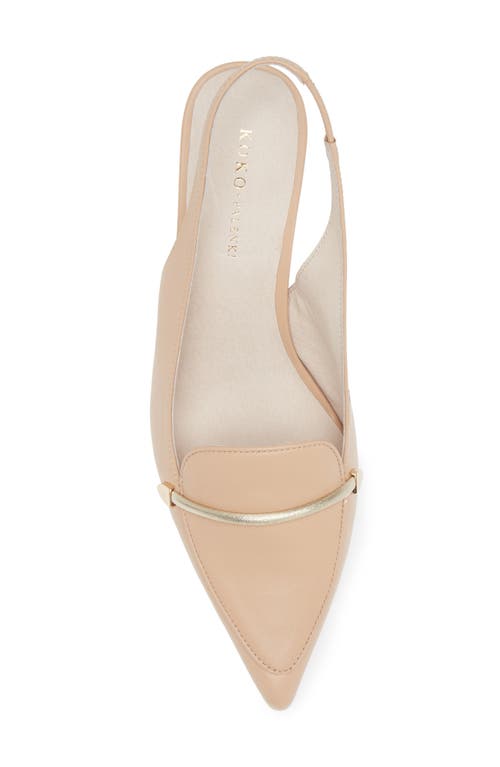 Shop Koko + Palenki Parisa Slingback Pointed Toe Bit Loafer Pump In Light Fawn Leather