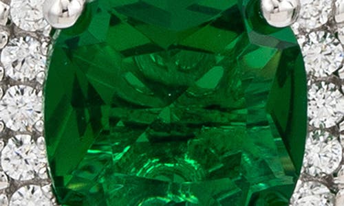 Suzy Levian Cubic Zirconia Halo Stud Earrings In Green