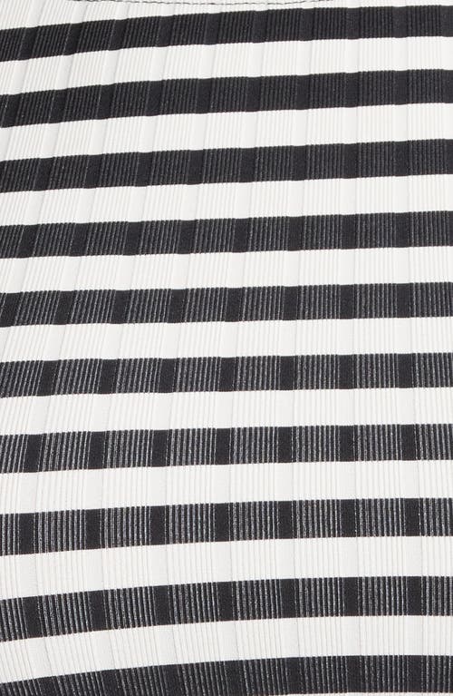 Solid & Striped The Rashguard Swim Top In Blackout X Marshmallow