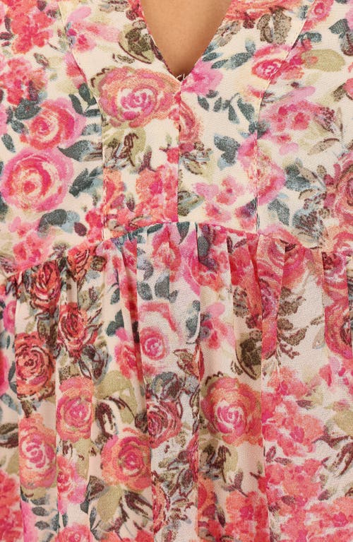 Petal And Pup Petal & Pup Reese Floral Long Sleeve Minidress In Pink