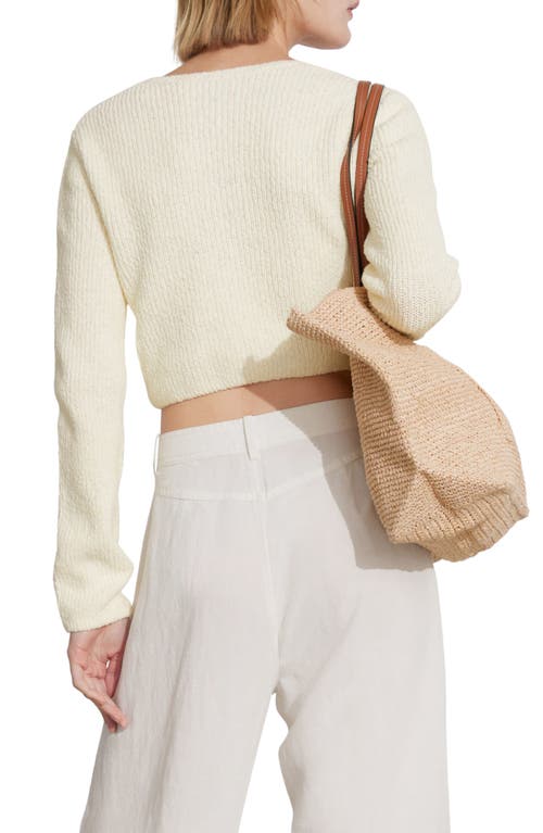 Shop & Other Stories Crop Cotton Cardigan In White Dusty Light